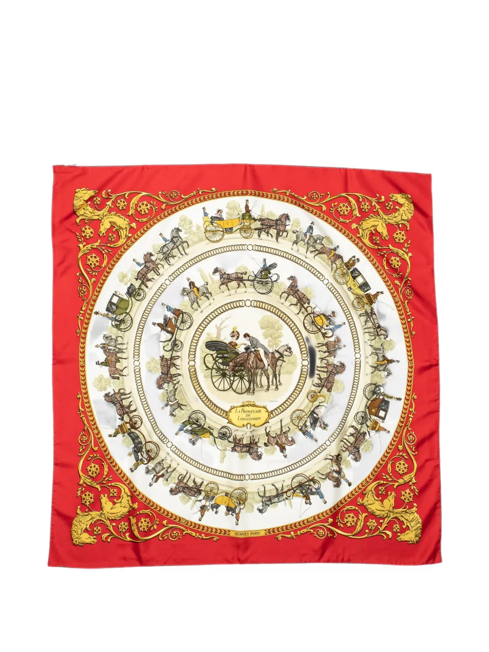 Hermès Pre-Owned La Promenade de Longchamps scarf - Rot