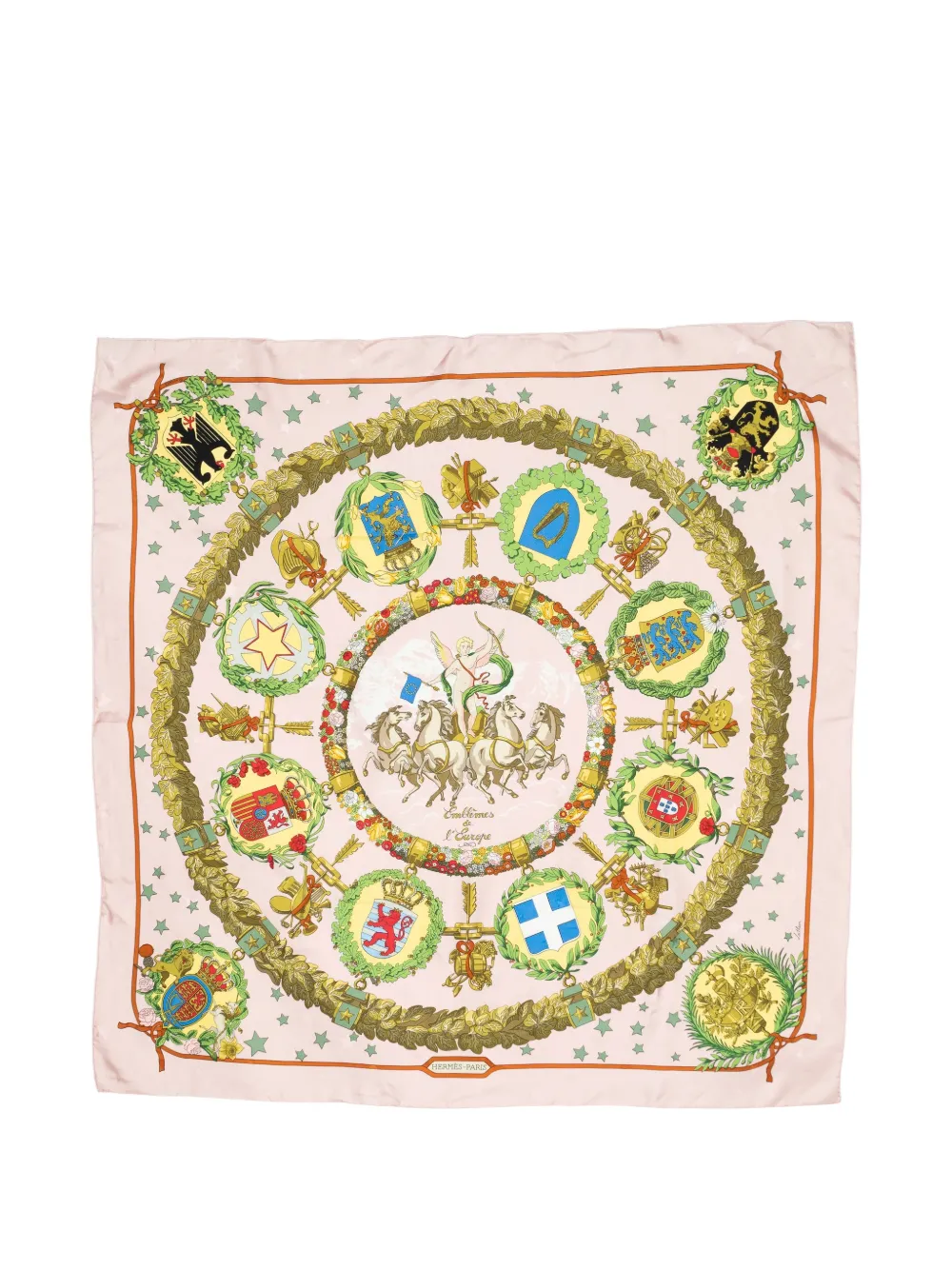 Hermès Pre-Owned Emblèmes de l'Europe scarf - Rosa
