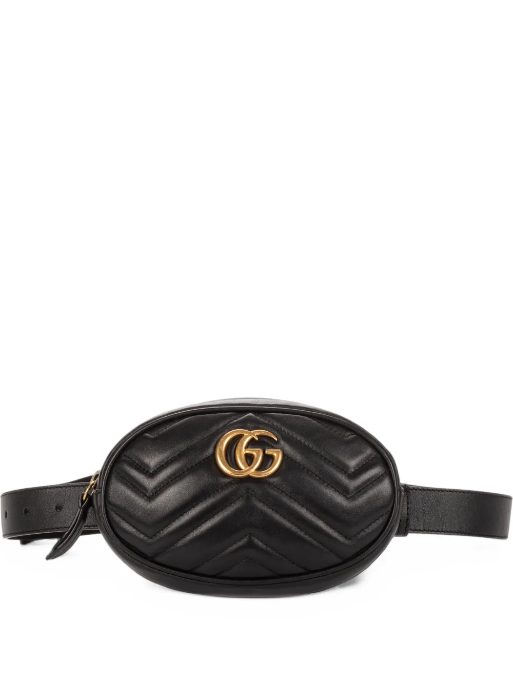 Gucci Pre-Owned GG Marmont chevron mini bag - Nero