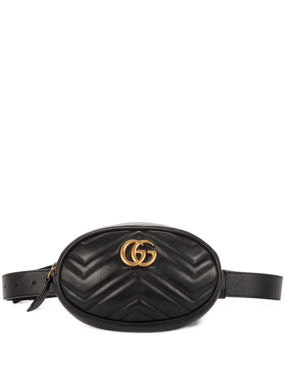 Gucci Pre-Owned GG Marmont chevron mini bag - Nero