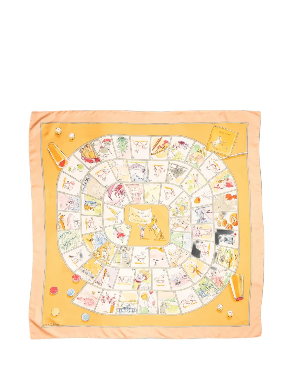 Hermès Pre-Owned Le Jeu des Petits Bonheurs scarf - Orange