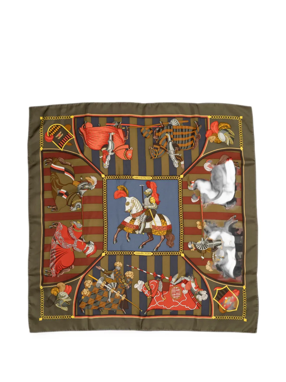 Hermès Pre-Owned Chocs en Plumes silk scarf - Grün