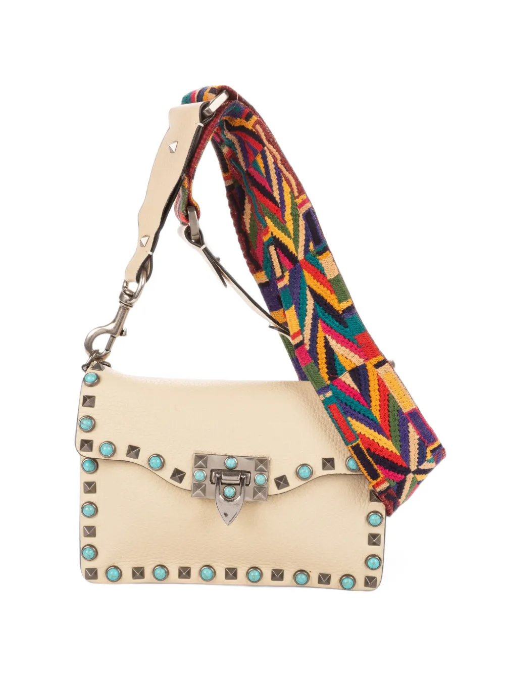 Valentino Garavani Pre-Owned Rockstud Rolling shoulder bag - Nude