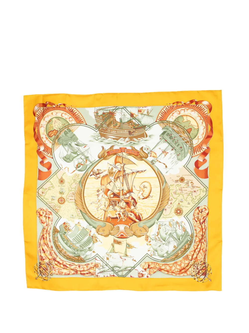 Hermès Pre-Owned Au Delà des Cinq Mers silk scarf - Gelb