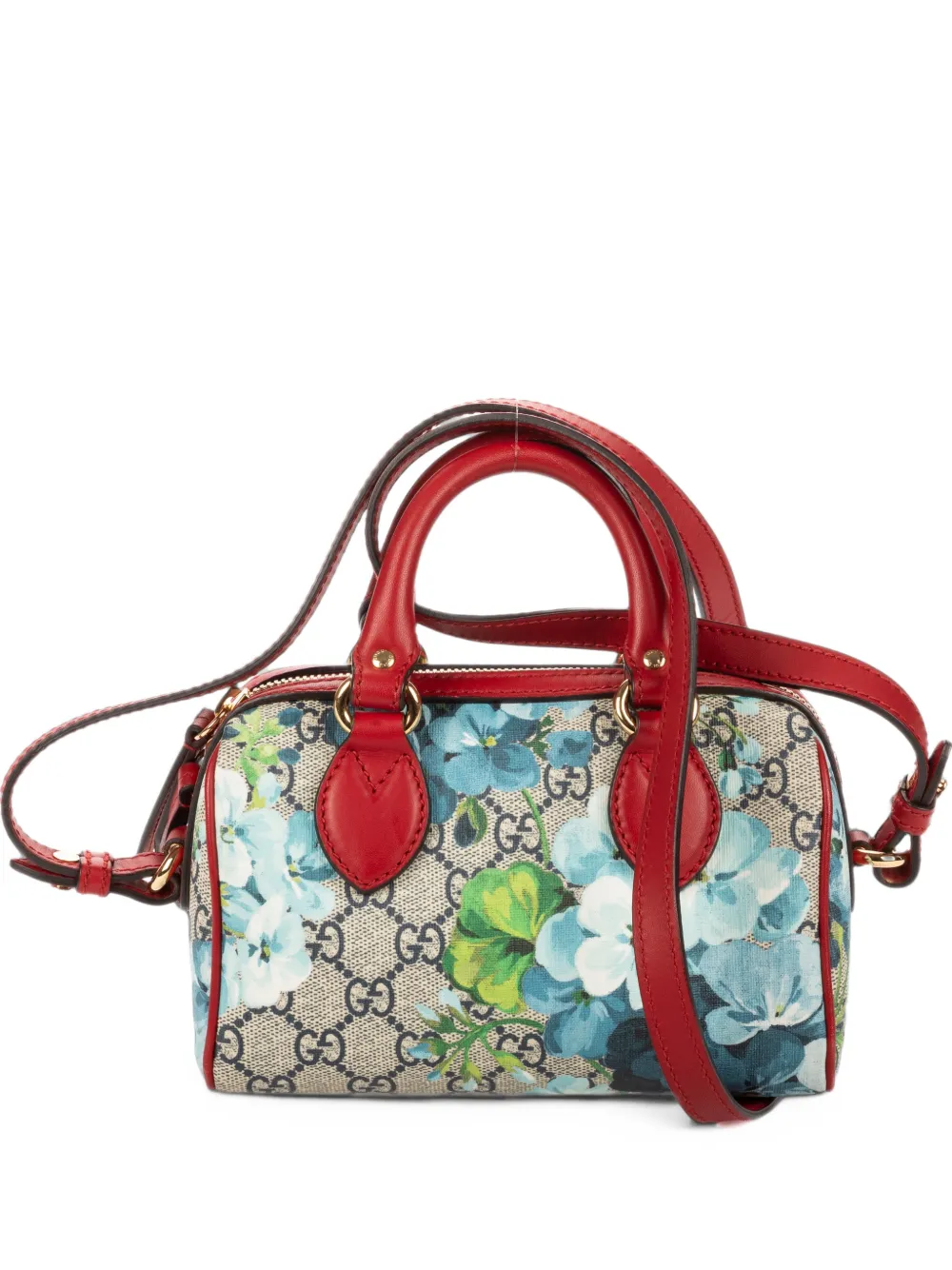 Gucci Pre-Owned mini GG Supreme floral-print Boston tote bag - Neutrals