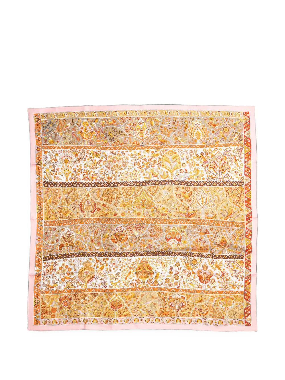 Hermès Pre-Owned Au Pays des Oiseaux-Fleurs scarf - Gelb