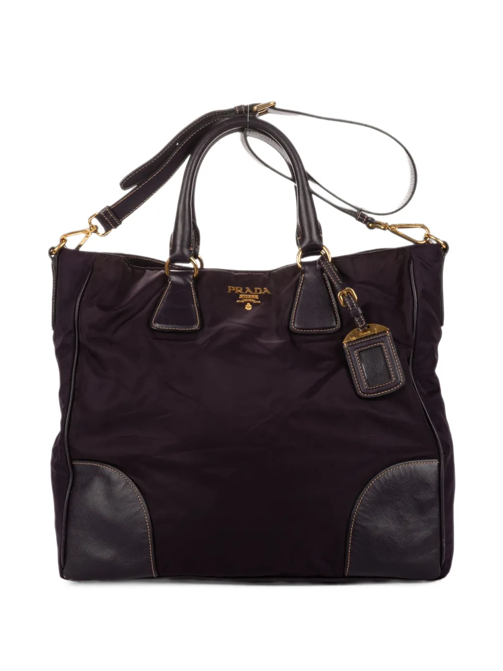 Prada Pre-Owned logo-plaque tote bag - Viola