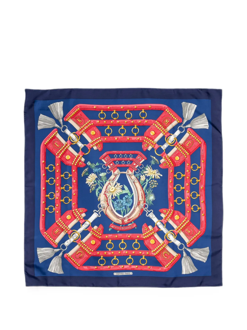 Hermès Pre-Owned Aux Champs silk scarf - Blau