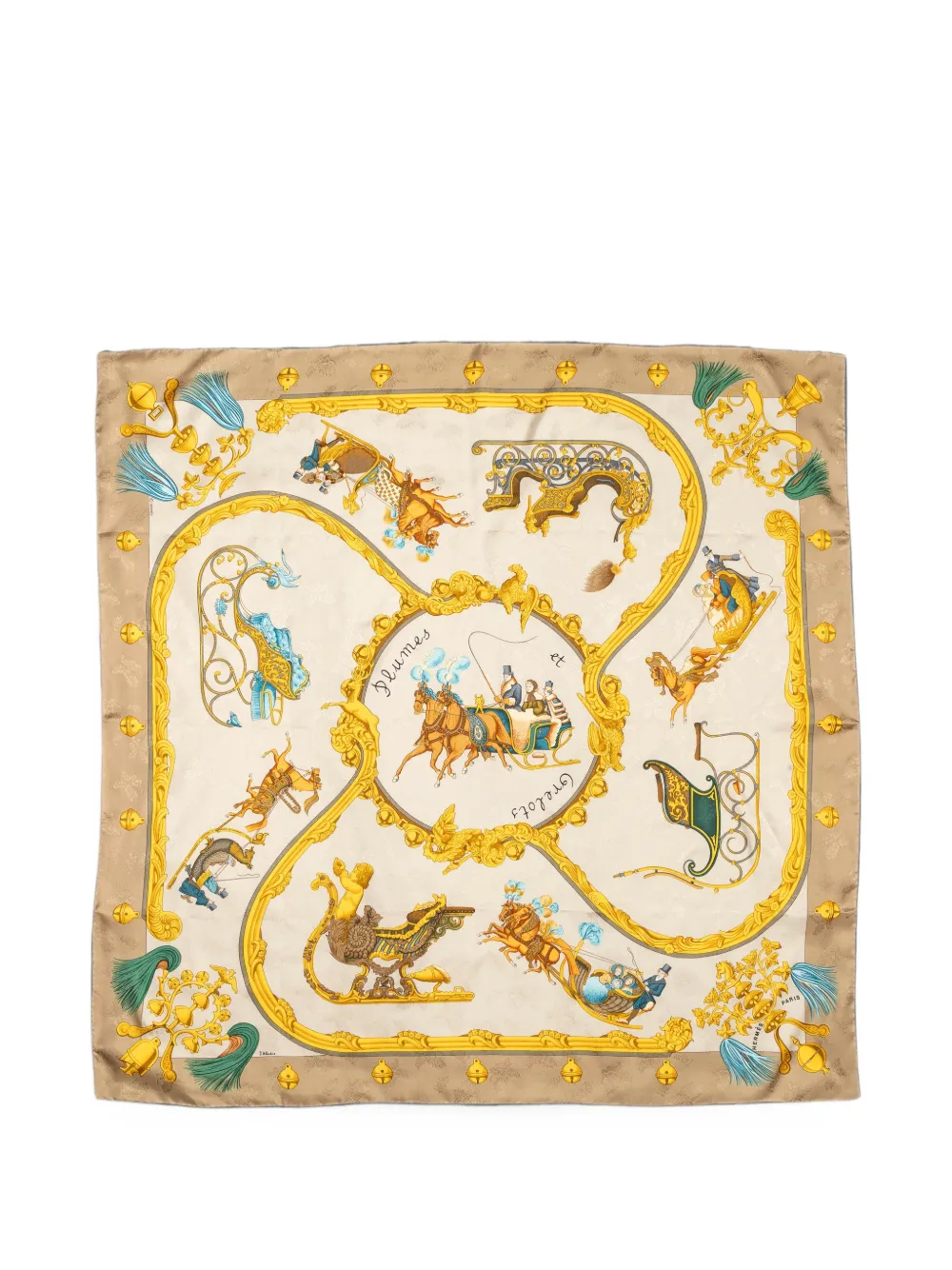 Hermès Pre-Owned Plumes et Grelots scarf - Nude