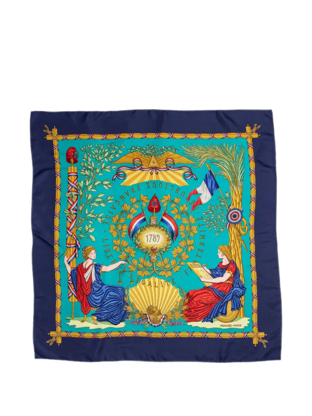 Hermès Pre-Owned Liberté Égalité Fraternité silk scarf - Blau