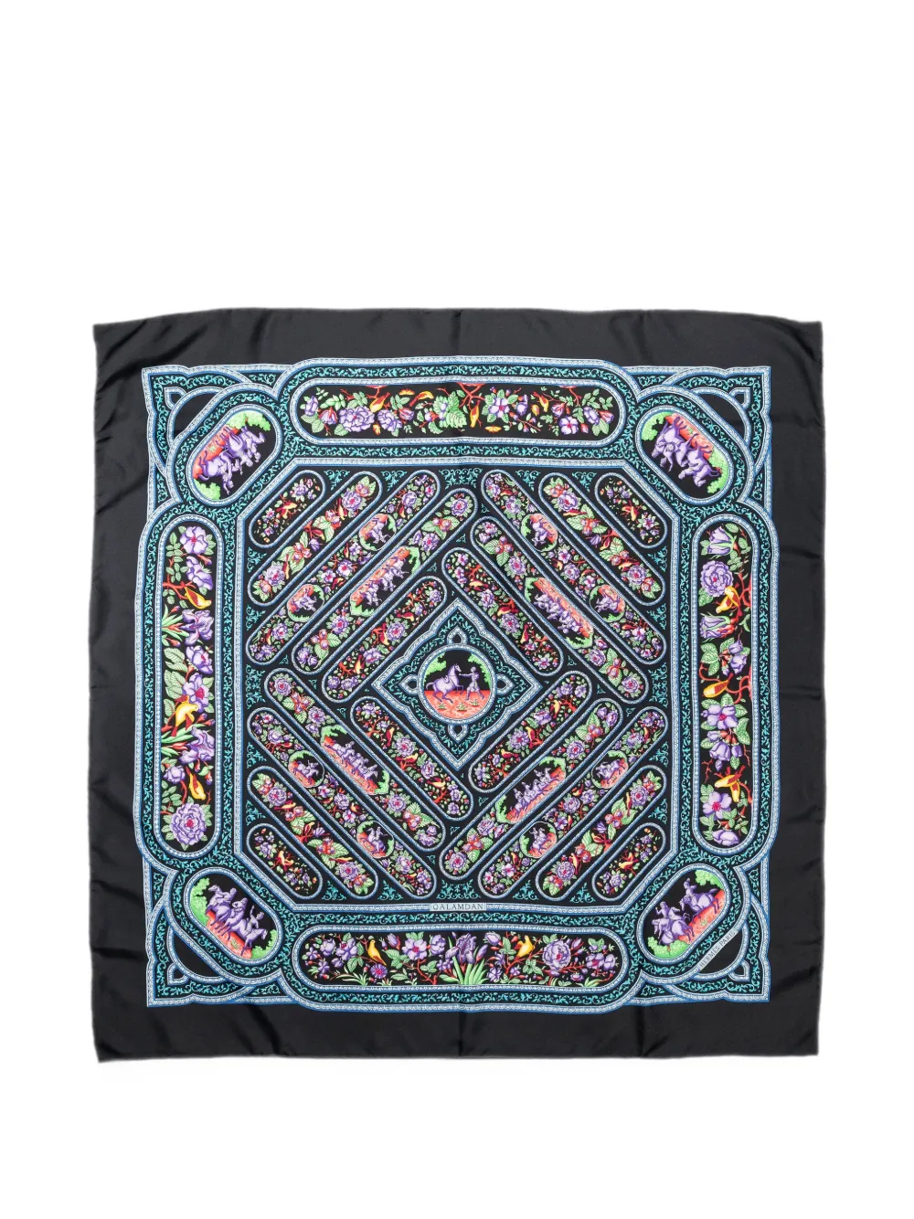 Hermès Pre-Owned Qalamdan silk scarf - Schwarz