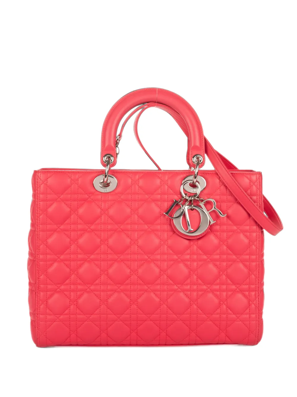 Christian Dior Pre-Owned large Lady Dior Cannage tote bag - Rosa