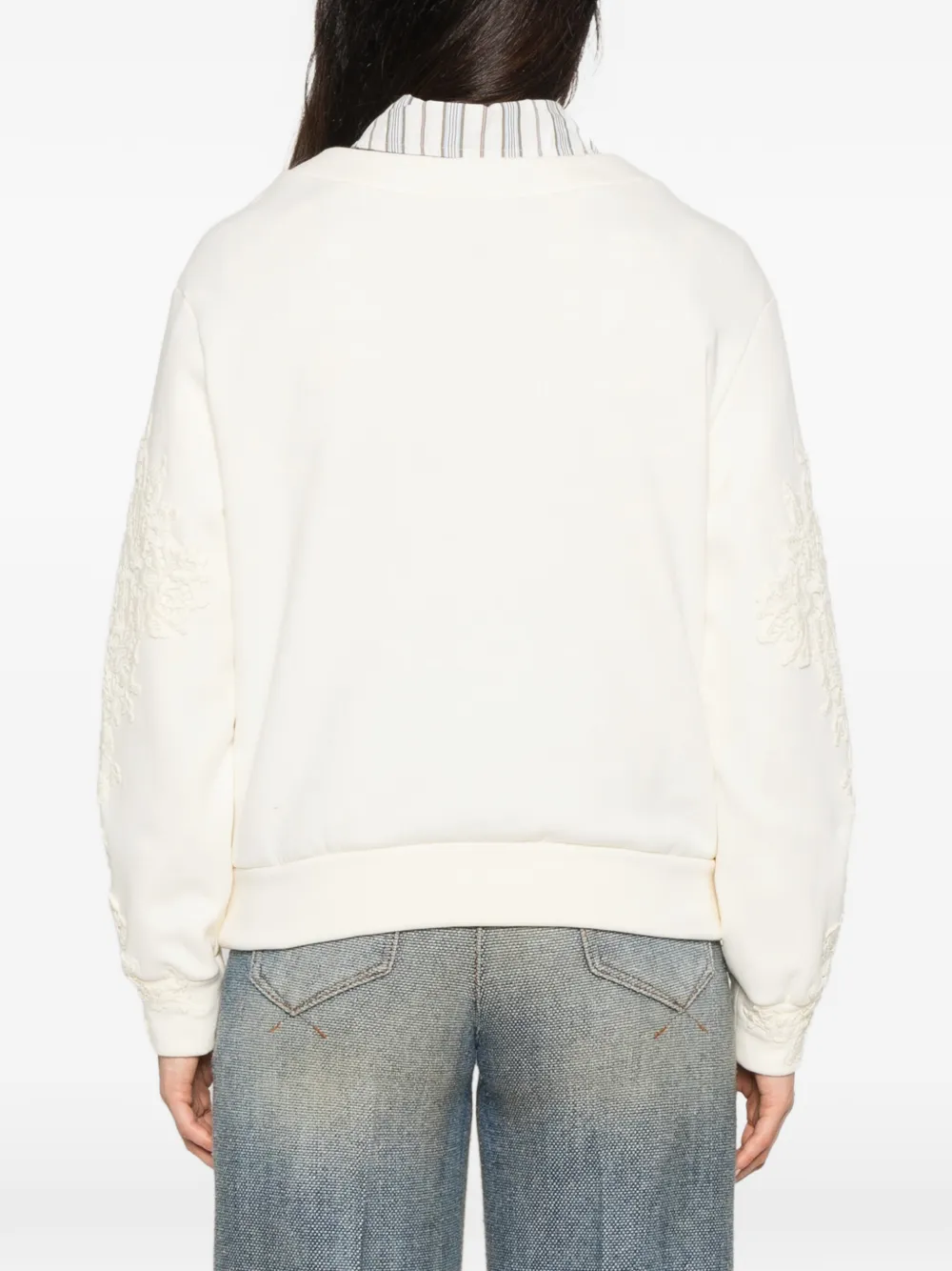 Ermanno Scervino lace-embroidered sweater Beige