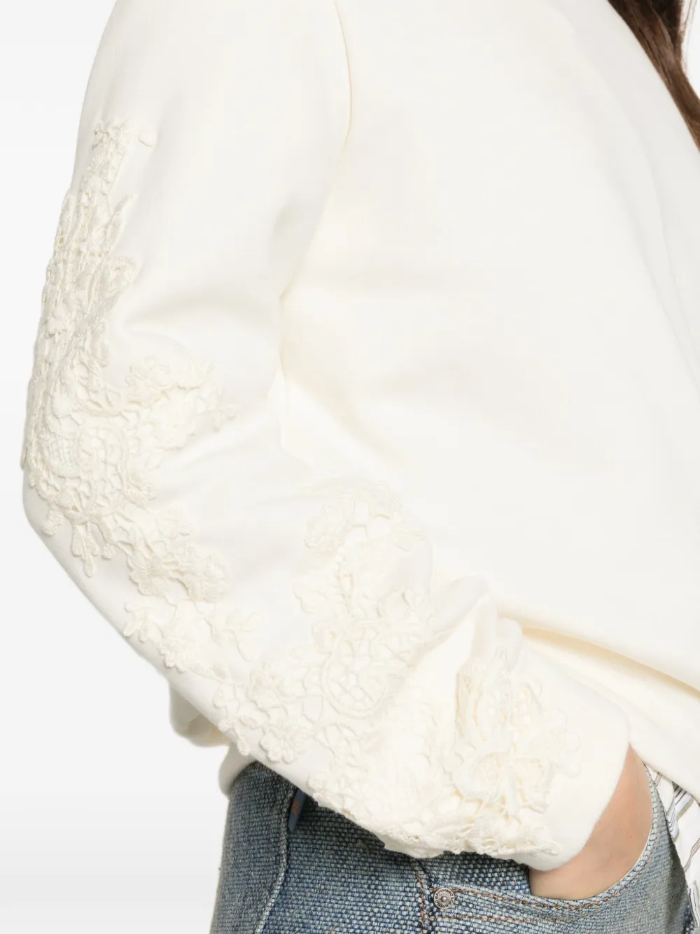 Ermanno Scervino lace-embroidered sweater Beige