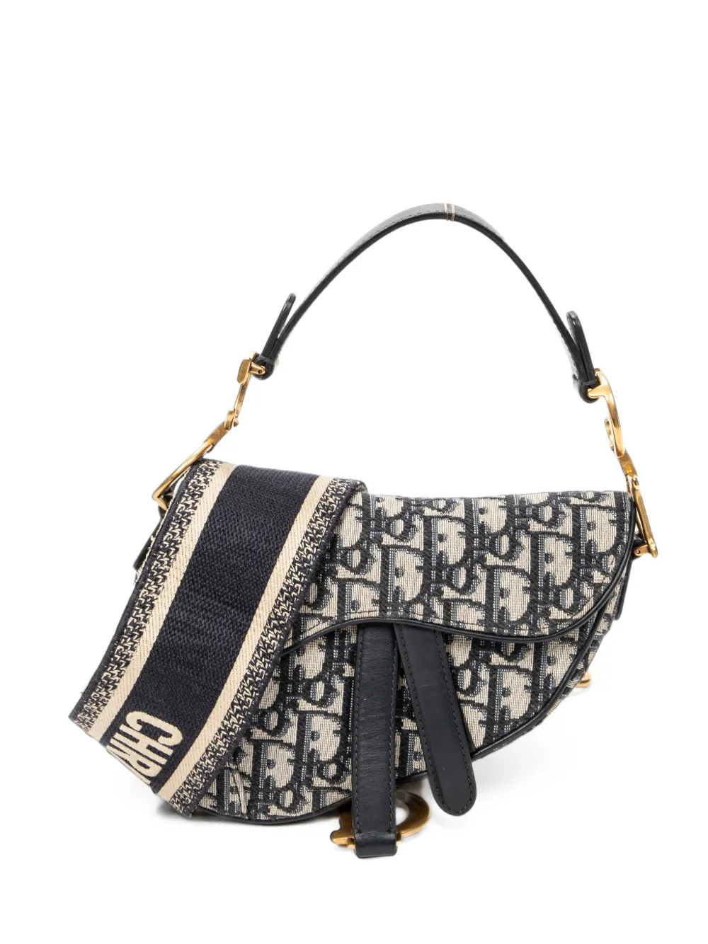 Christian Dior Pre-Owned mini Oblique Jacquard Saddle shoulder bag - Blau
