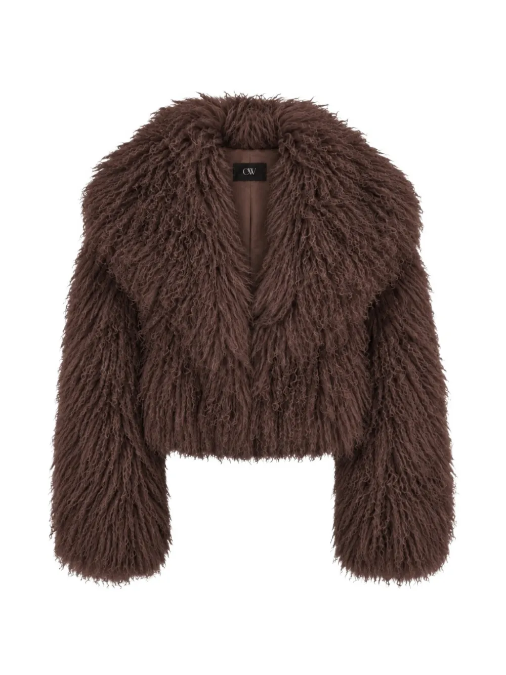 OW Collection Thea fur jacket - Braun