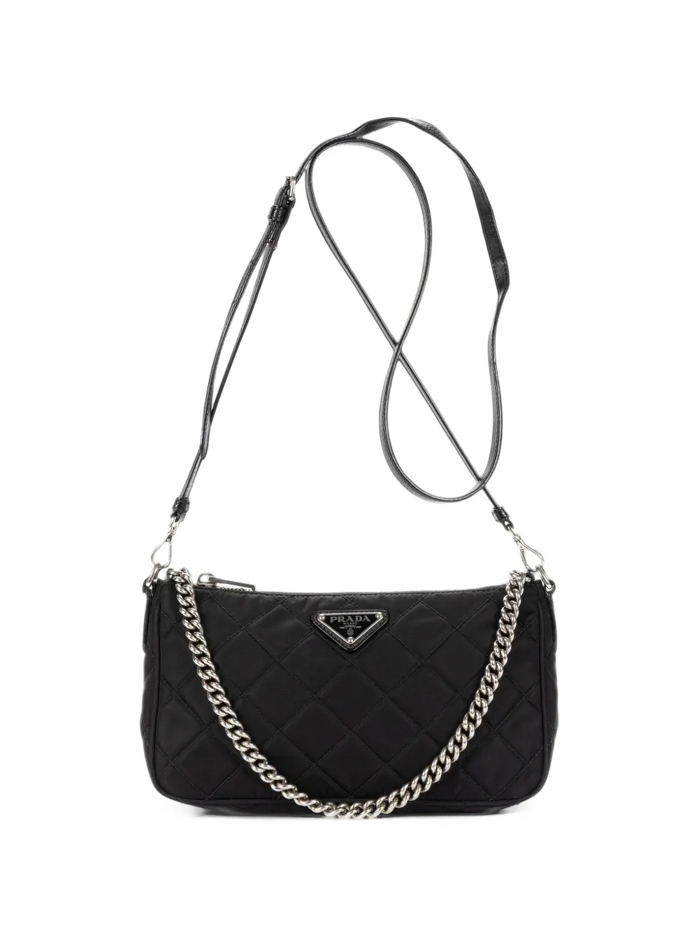 Prada Pre-Owned quilted chain-link shoulder bag - Nero