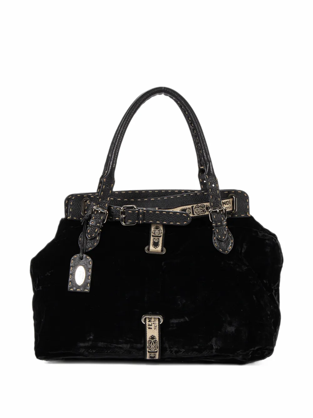 Fendi Pre-Owned velvet shoulder bag - Schwarz