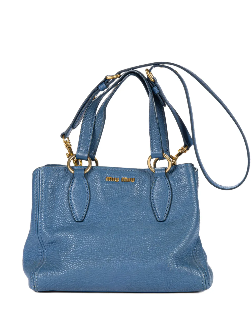 Miu Miu Pre-Owned middle zip tote bag - Blu