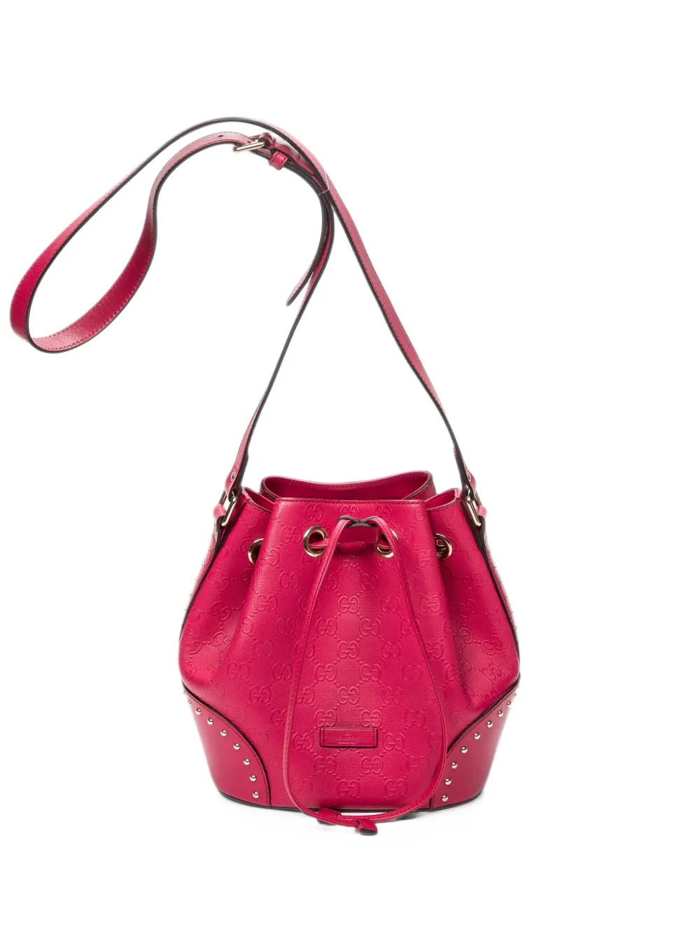 Gucci Pre-Owned small GG embossed drawstring bucket bag - Rosa