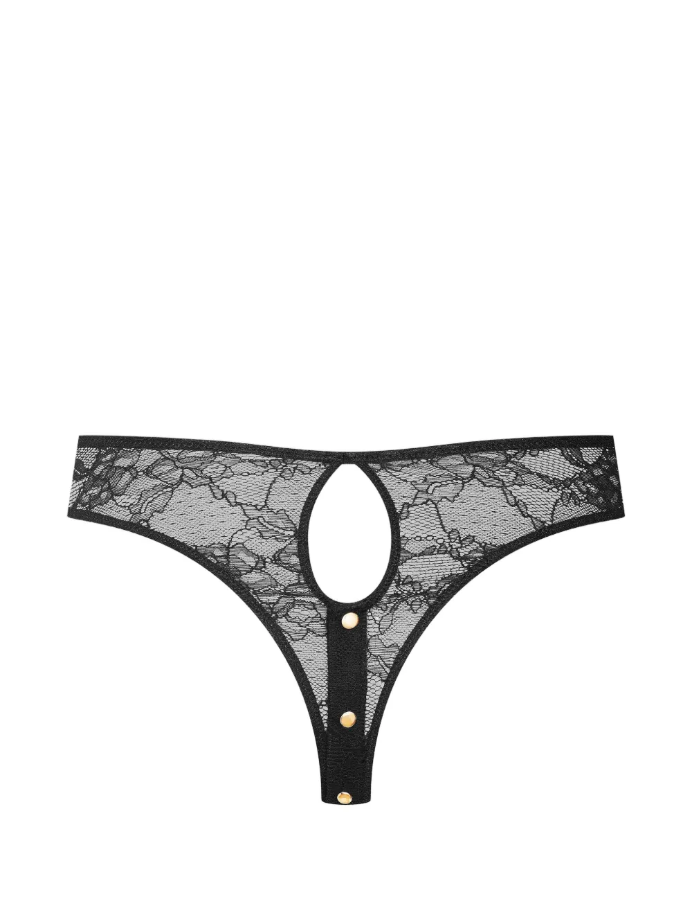 SCANDALE Jeux Magnétiques floral-lace thong Zwart