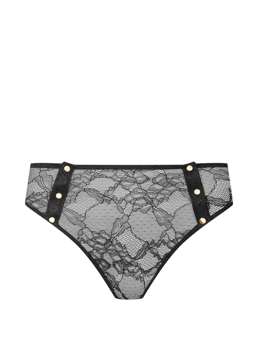SCANDALE Jeux Magnétiques floral-lace thong - Nero