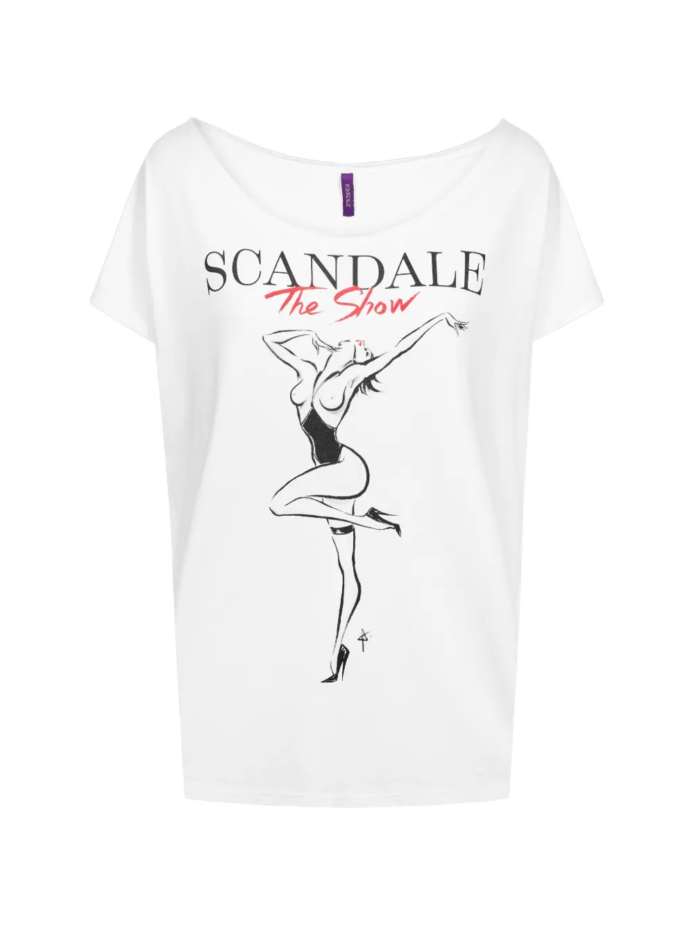 SCANDALE The Show graphic-print rolled-trim T-shirt - Bianco