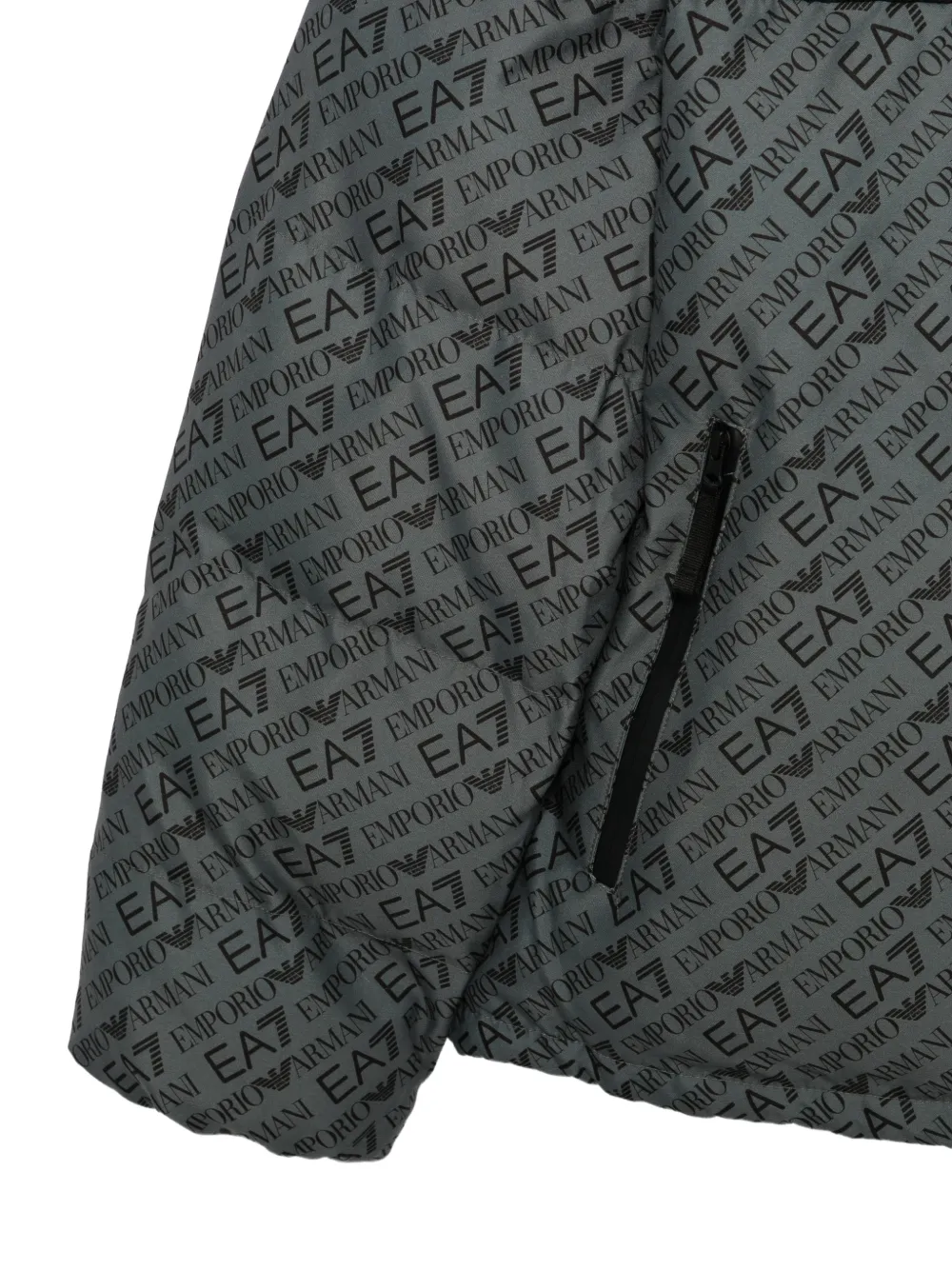 Ea7 Emporio Armani logo-print hooded jacket Grijs