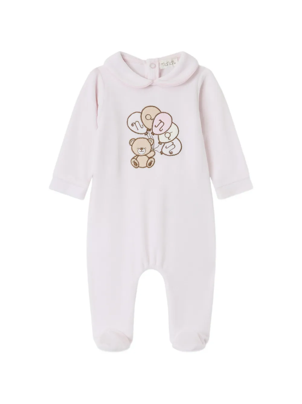 NANAN teddy-bear embroidered babygrow - Rosa