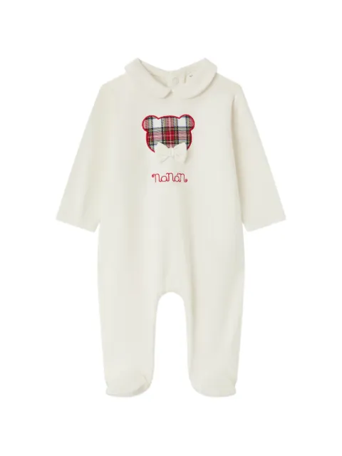 NANAN bear-patch Peter-Pan collar pyjamas
