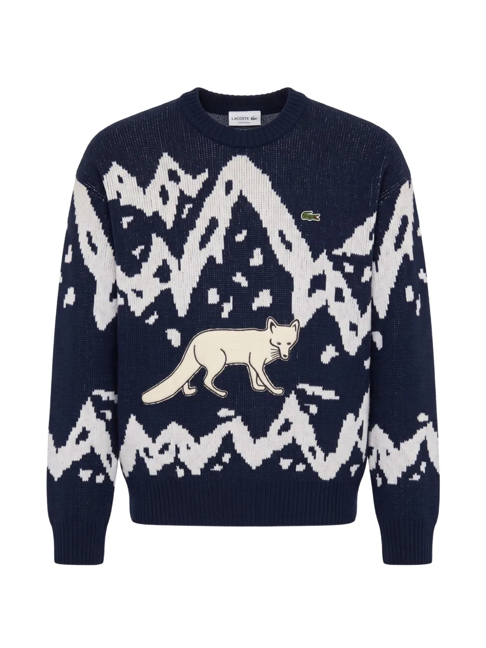 Lacoste Archive edition wool jacquard sweater - Blu