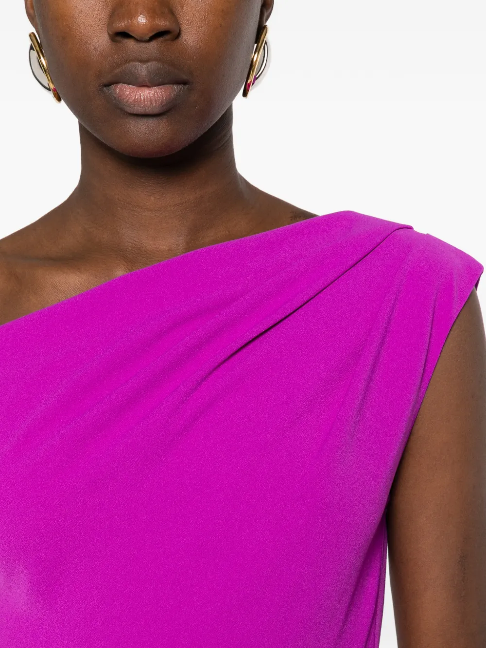 Solace London one-shoulder draped mini dress Paars