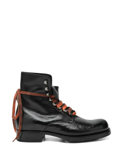 Prada leather laced booties