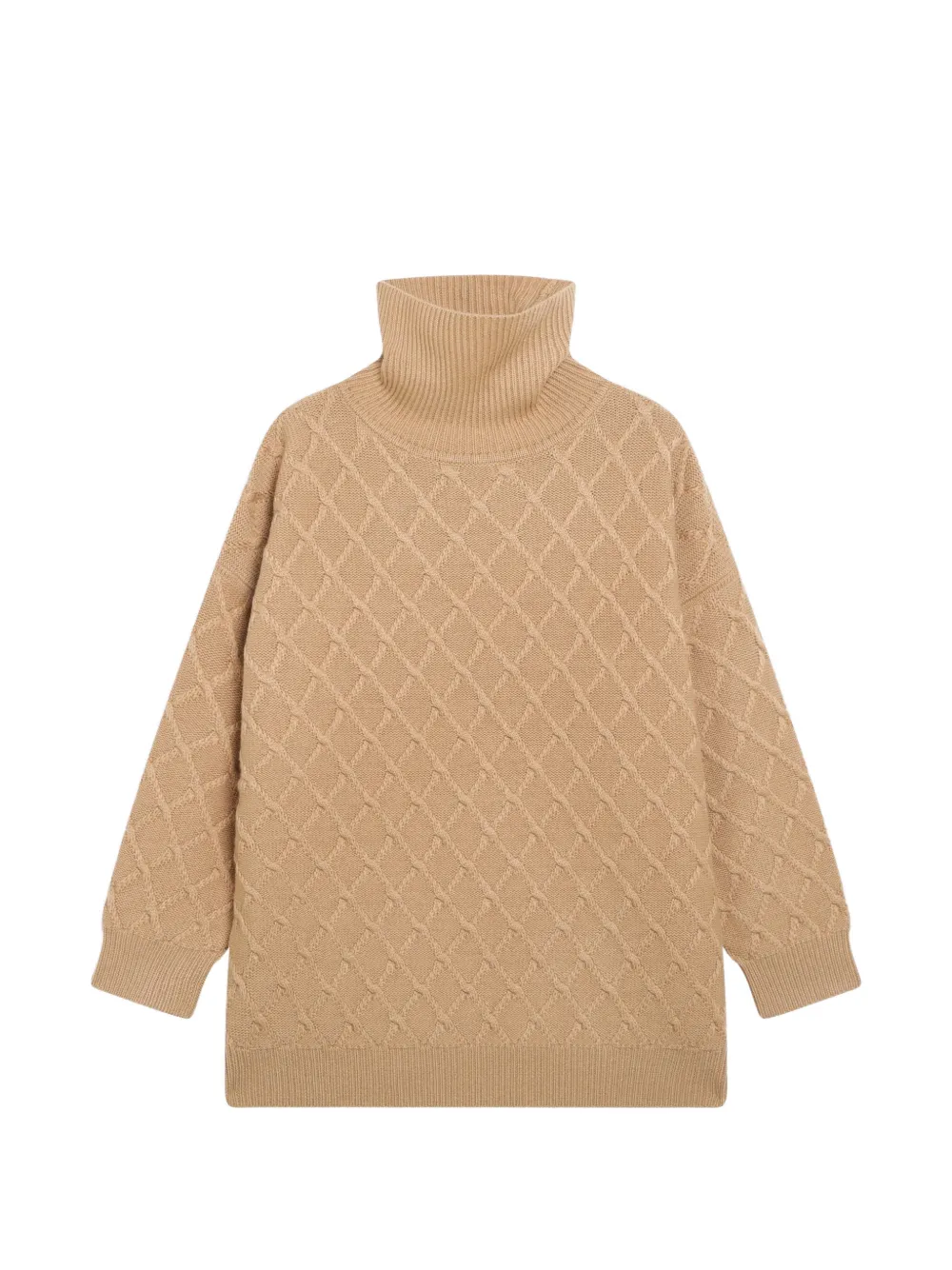 Max Mara oversized diamond wool-and-cashmere sweater - camel - Nude