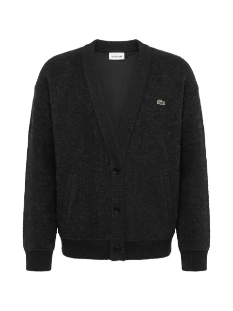 Lacoste oversized boiled wool knit cardigan