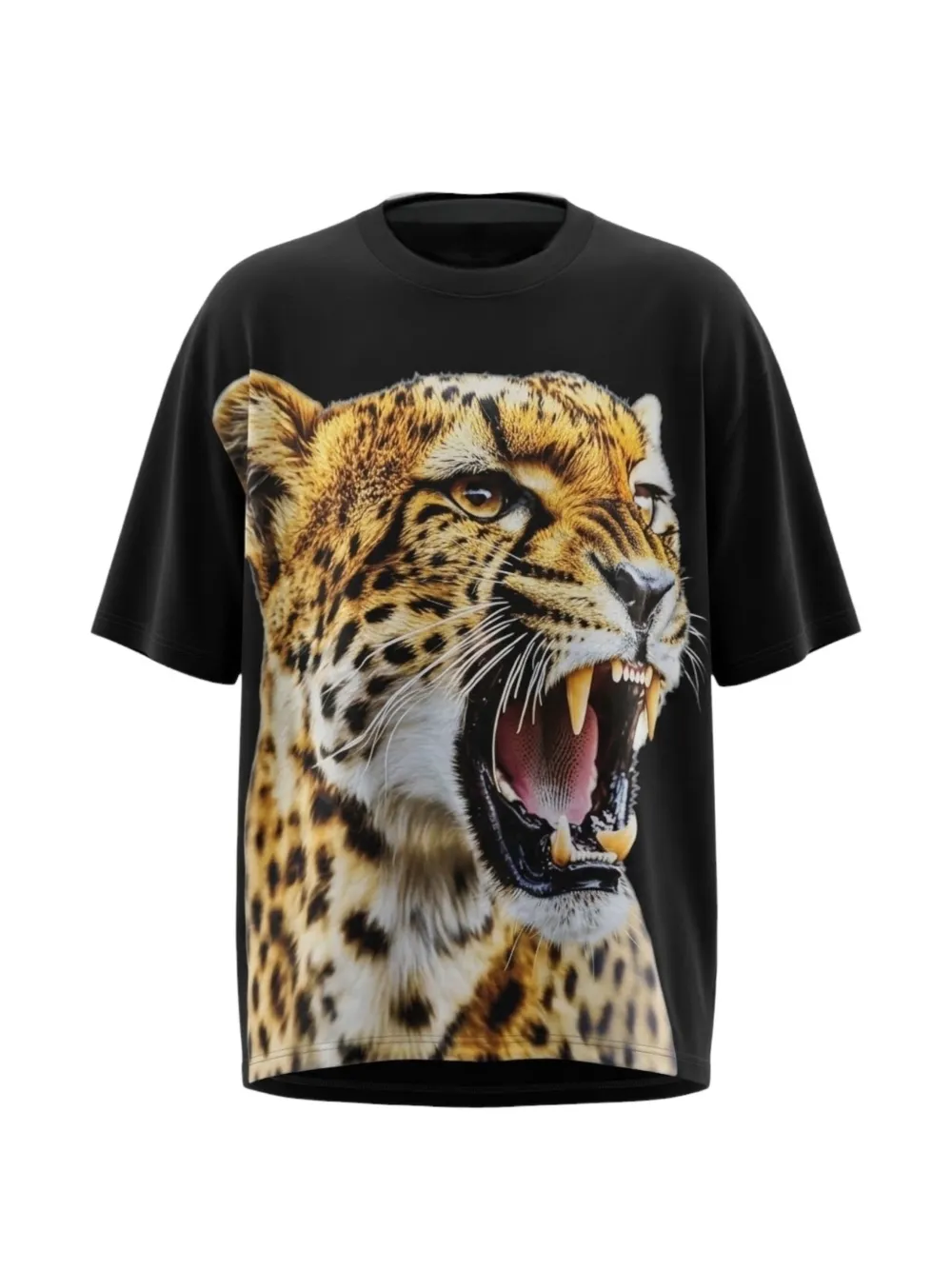 M4MaddMaxx cheetah graphic-print T-shirt - Schwarz