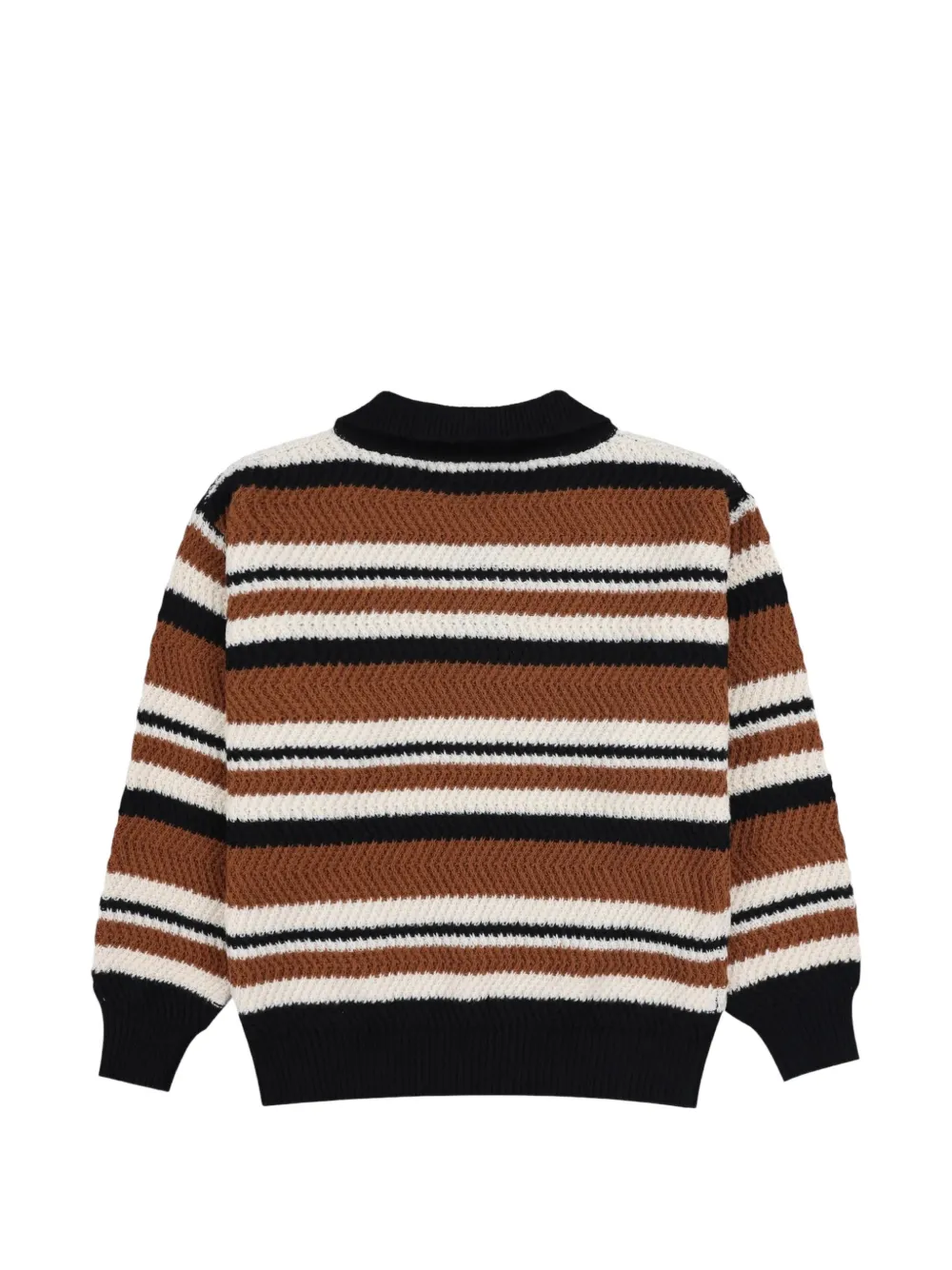 Pleasures Cooper striped polo sweater Bruin