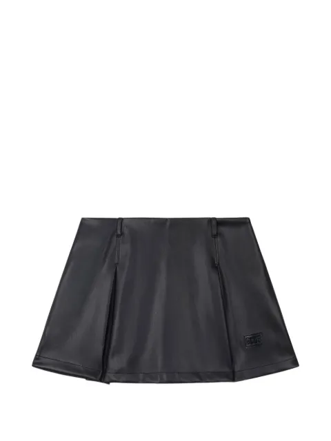 GCDS faux leather pleated mini skirt