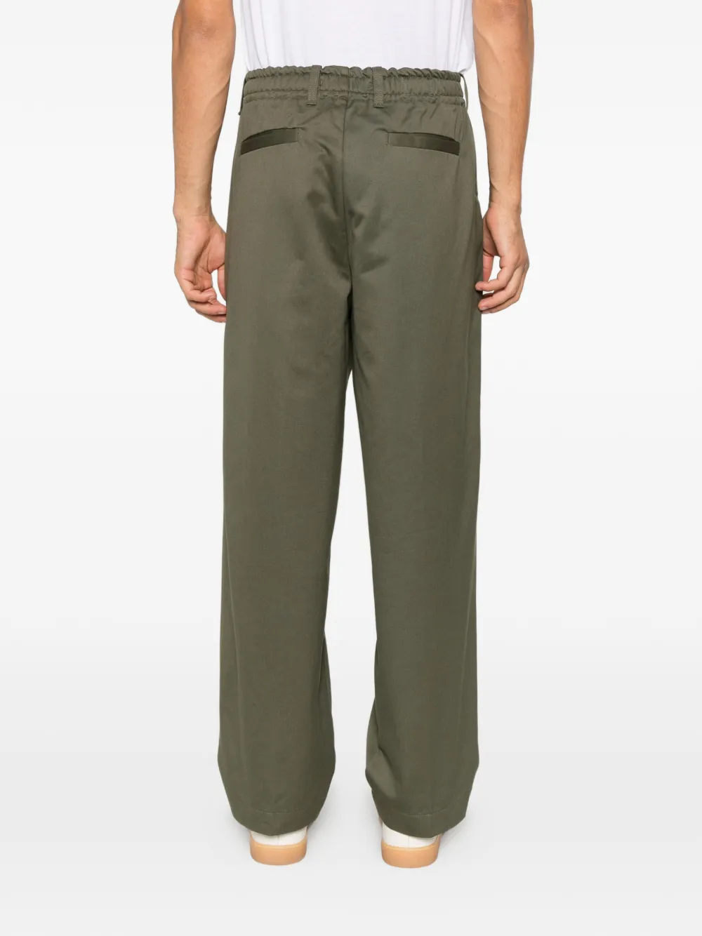 Myths pleated elasticated-waist trousers Groen