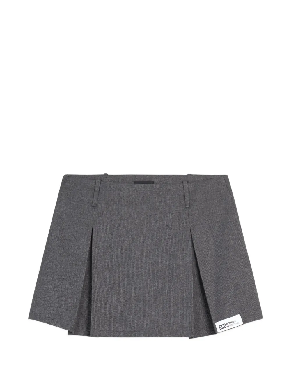 GCDS Preppy pleated twill mini skirt Grijs