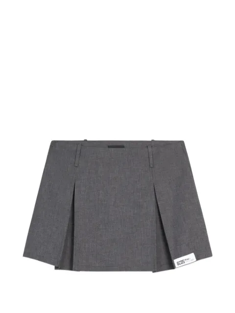GCDS Preppy pleated twill mini skirt