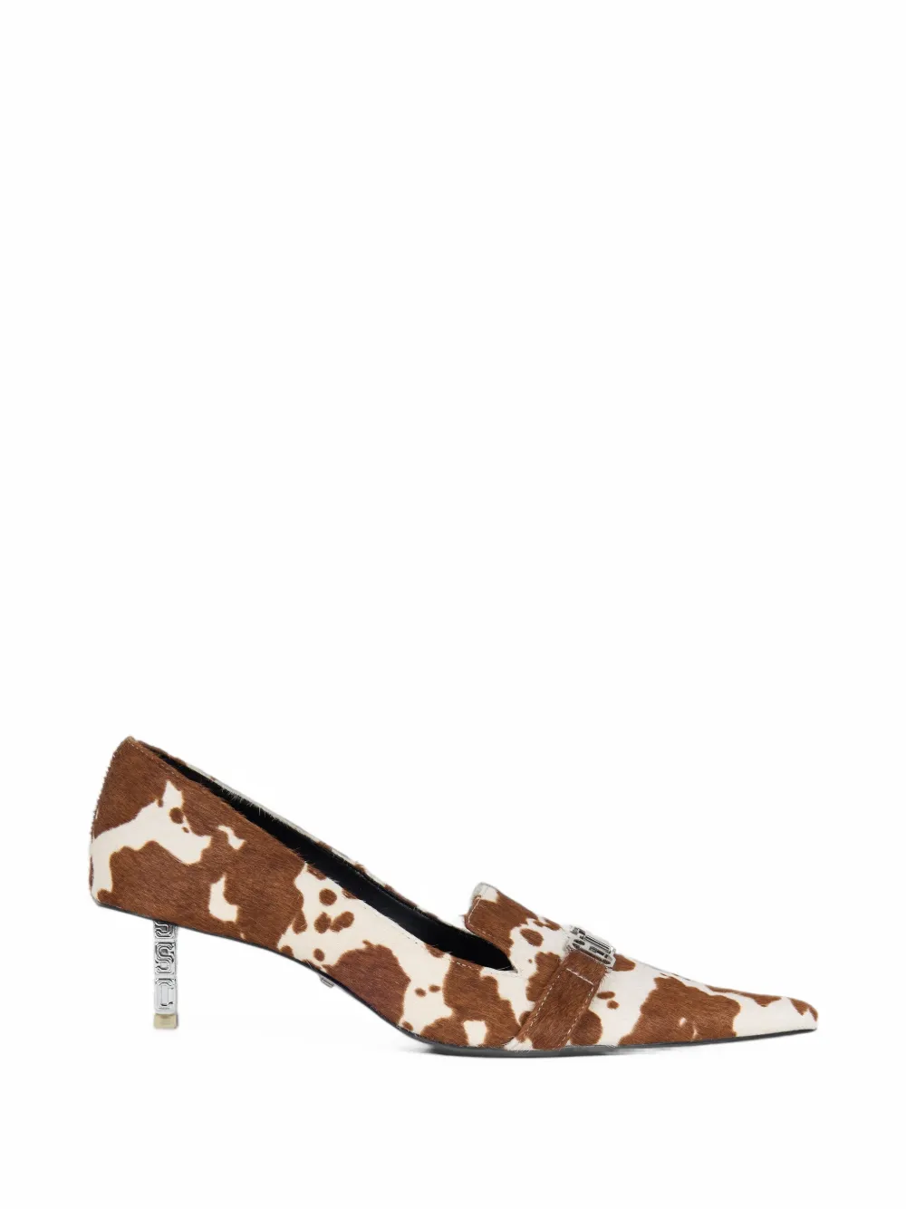 GCDS cow-print logo-plaque pumps - Braun