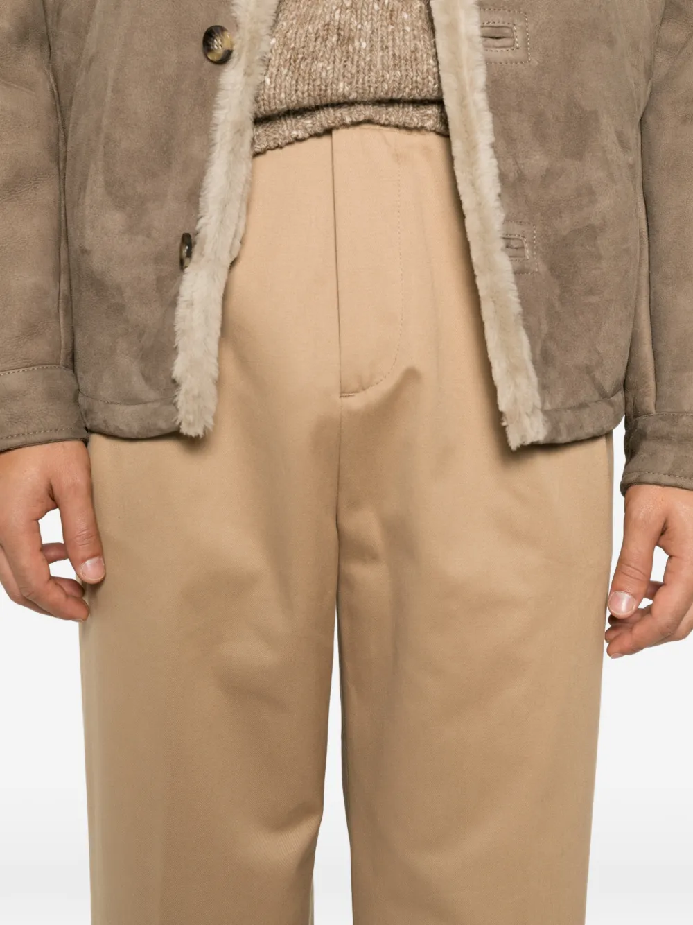 Myths pleated straight-leg trousers Beige