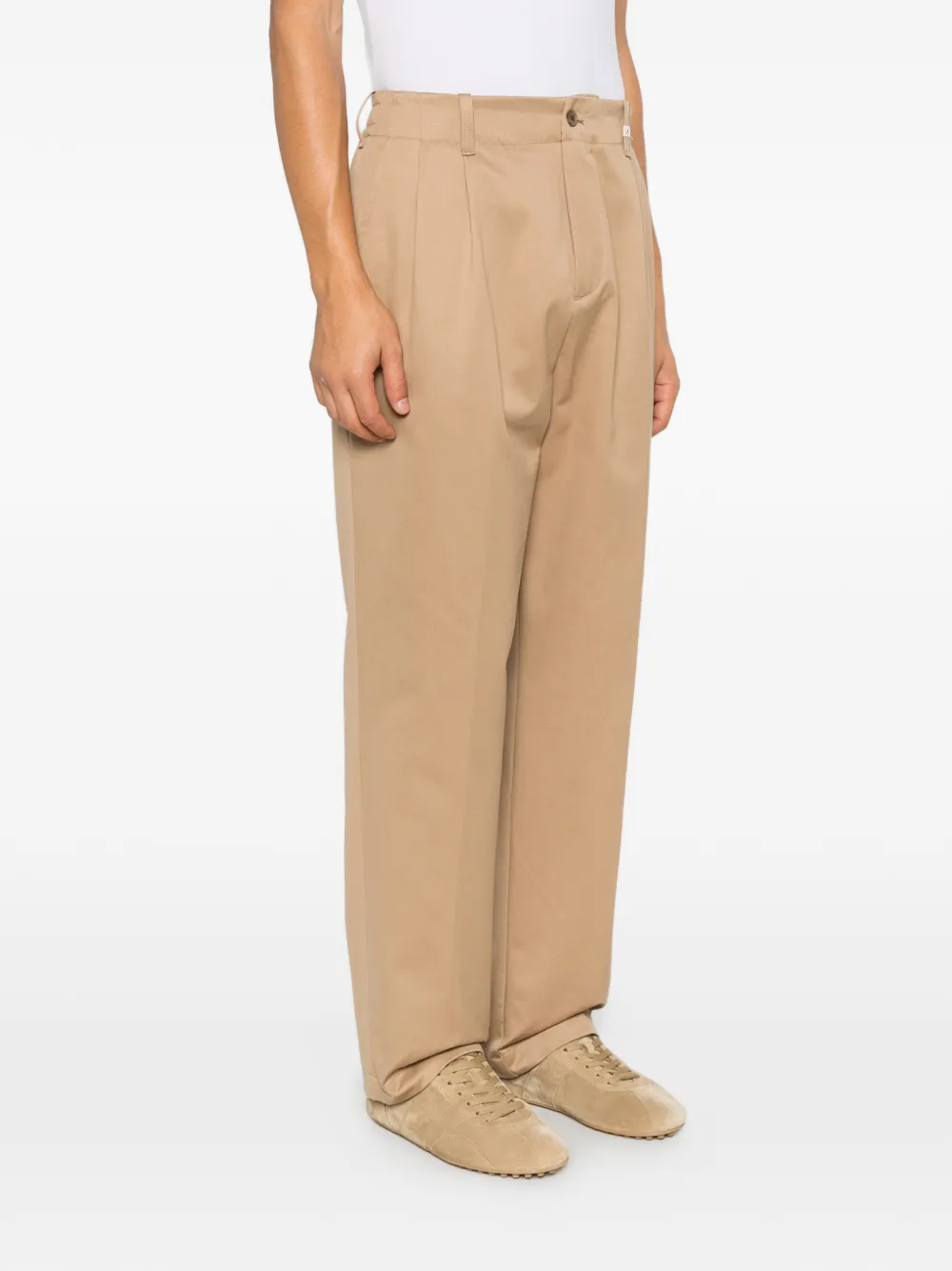 Myths pleated straight-leg trousers Beige