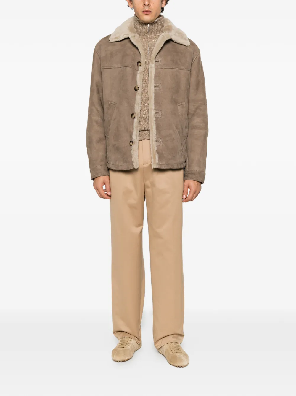 Myths pleated straight-leg trousers Beige
