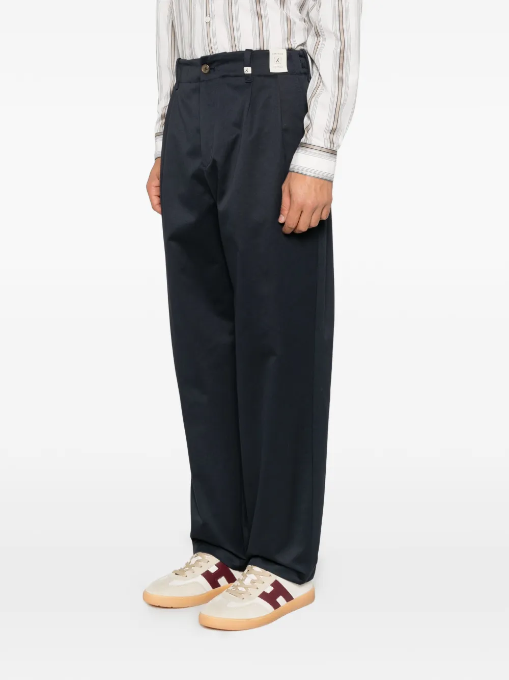 Myths pleated straight-leg trousers Blauw