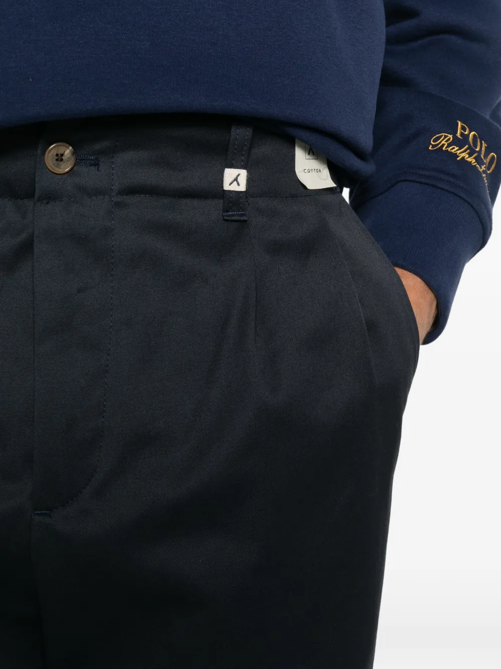 Myths pleated straight-leg trousers Blauw