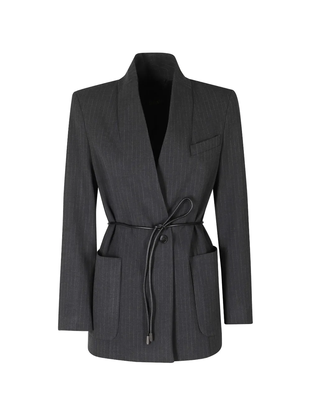 Seventy pinstripe belted blazer - Grau