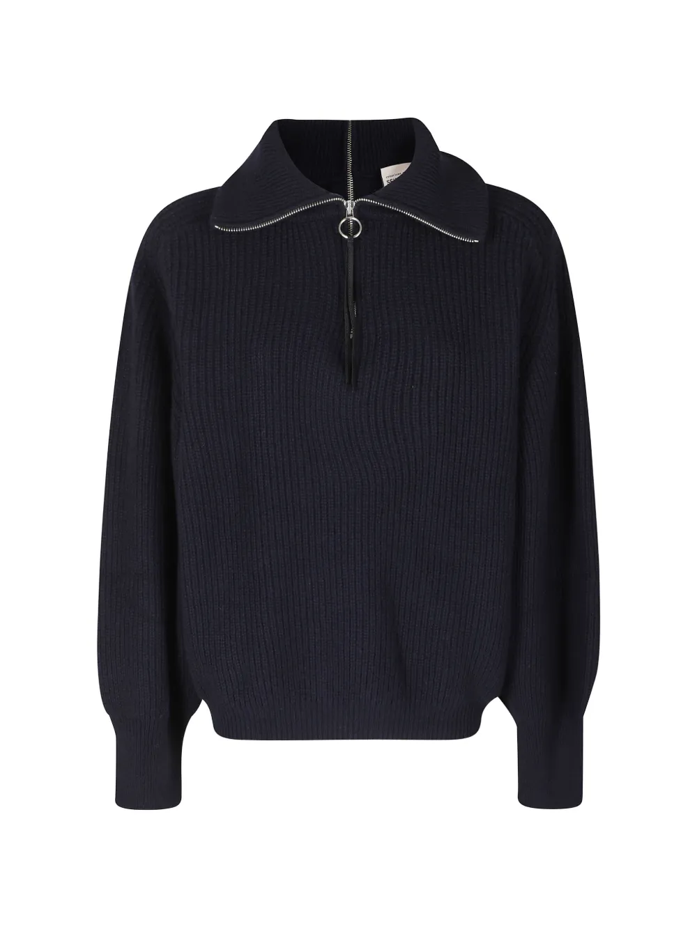 Semicouture ribbed-knit half-zip sweater Blauw