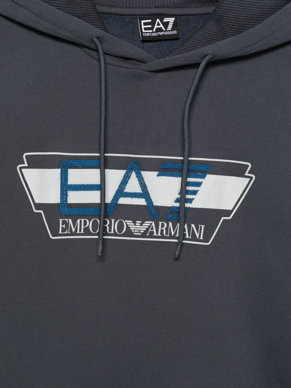 Ea7 Emporio Armani Hoodie met logoprint en trekkoord Grijs